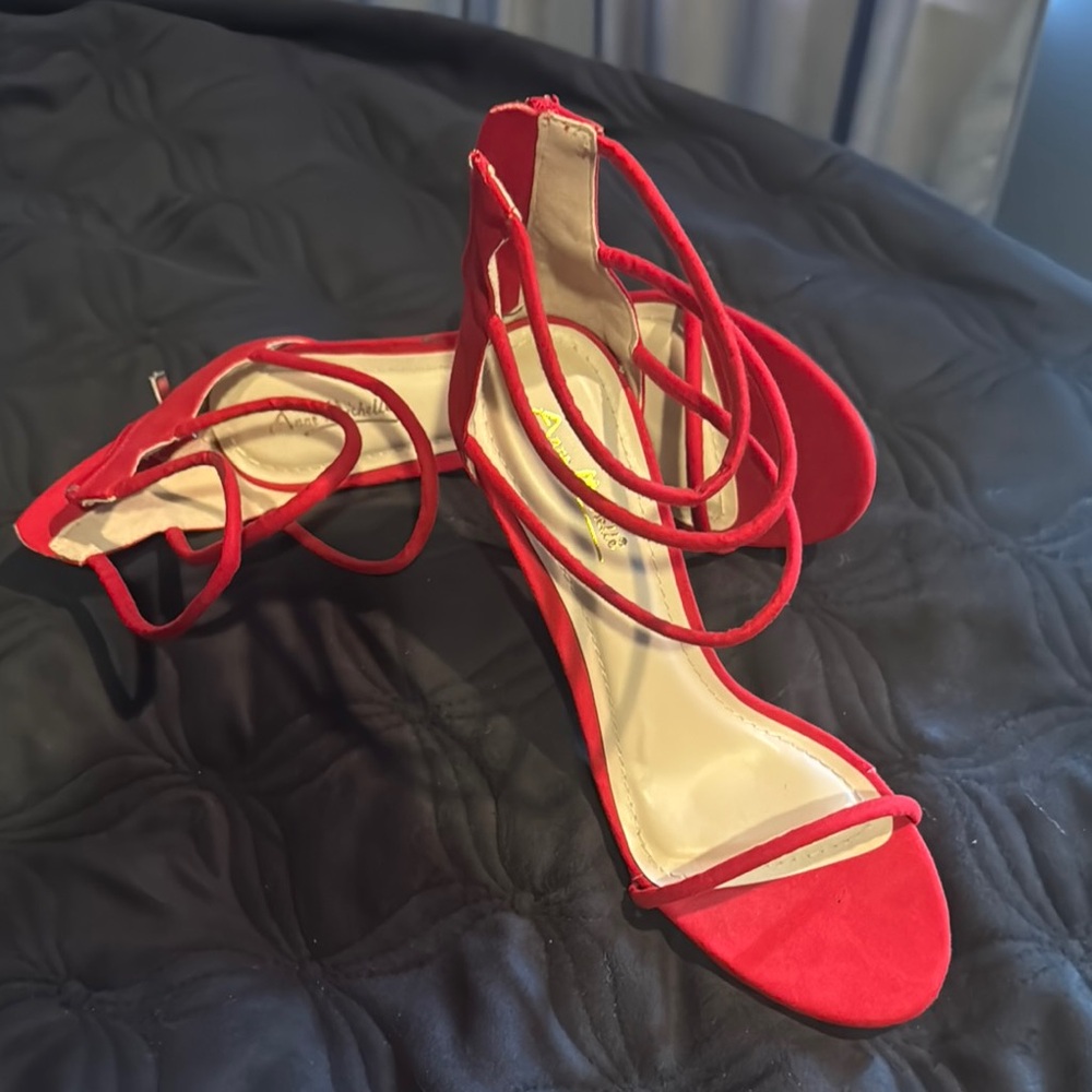 Anne Michelle Red Strappy Heels
